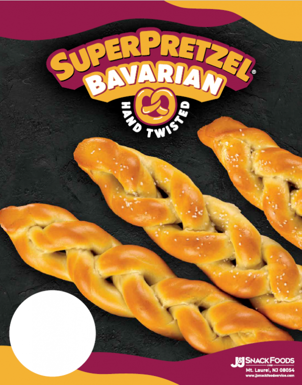 Superpretzel Bavarian Soft Pretzel Braids Price Sign Jandj Snack Foods Corp 0942