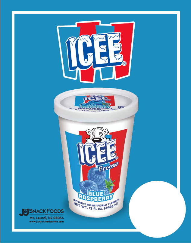 Icee® Freeze Blue Raspberry Cup Price Sign Jandj Snack Foods Corp 0347