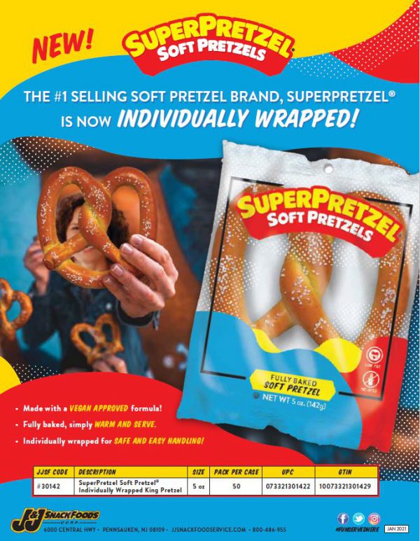 SUPERPRETZEL® Individually Wrapped Soft Pretzel J&J Snack Foods Corp.