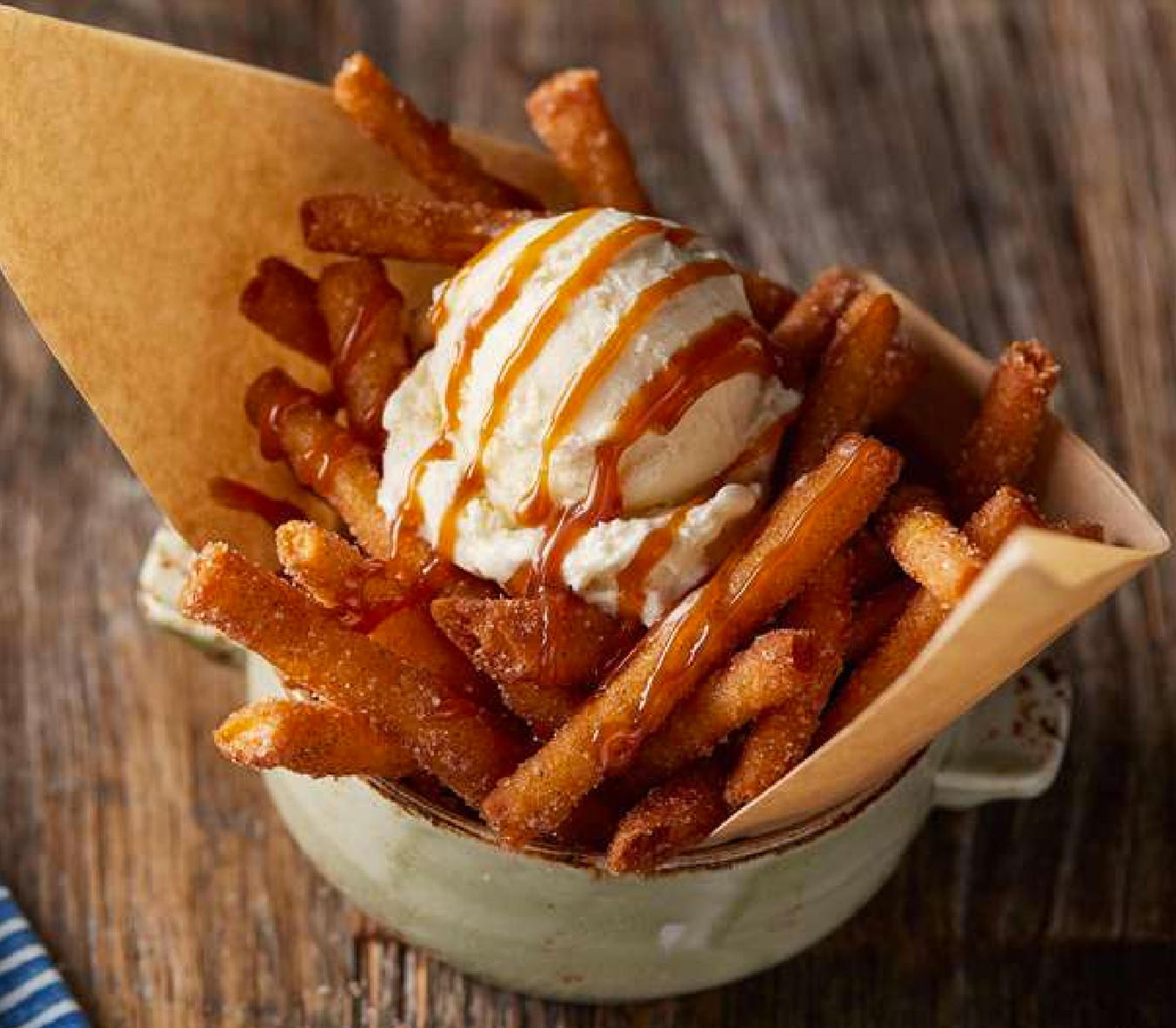 Funnel Cake Fries and Icecream
