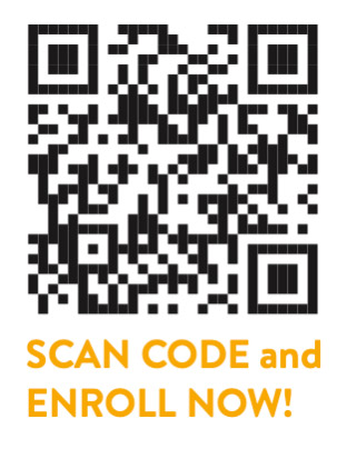 Scan code and enroll now!