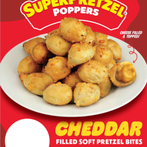 SUPERPRETZEL® Poppers™ Cheddar Cheese Price Sign