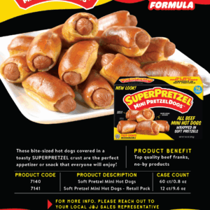 SUPERPRETZEL® Mini Pretzel Dogs Literature Sheet