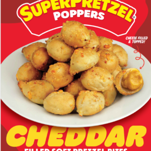SUPERPRETZEL® Poppers™ Cheddar Cheddar Poster
